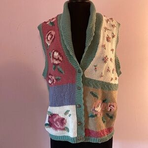 Vintage Floral Sweater Vest